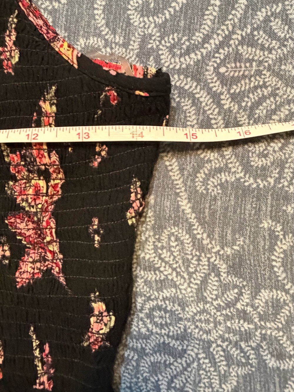 Angie Black Maxi Dress with Pink Floral and Red Border Juniors size Large - Picture 4 of 7